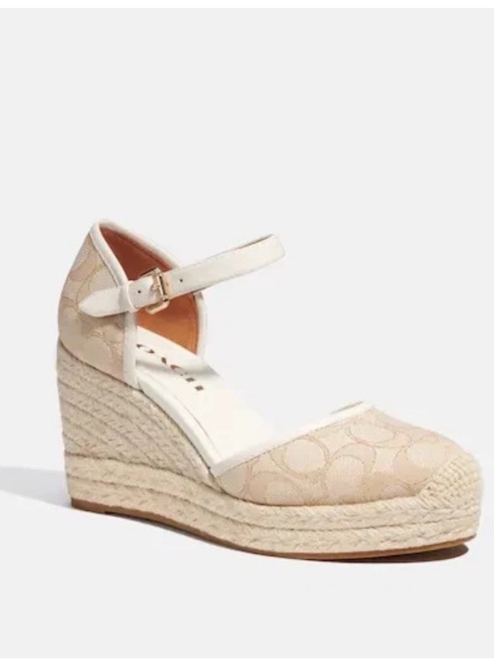 NWOT Coach Raine Espadrille In Signature Jacquard  LIGHT KHAKI Size 10